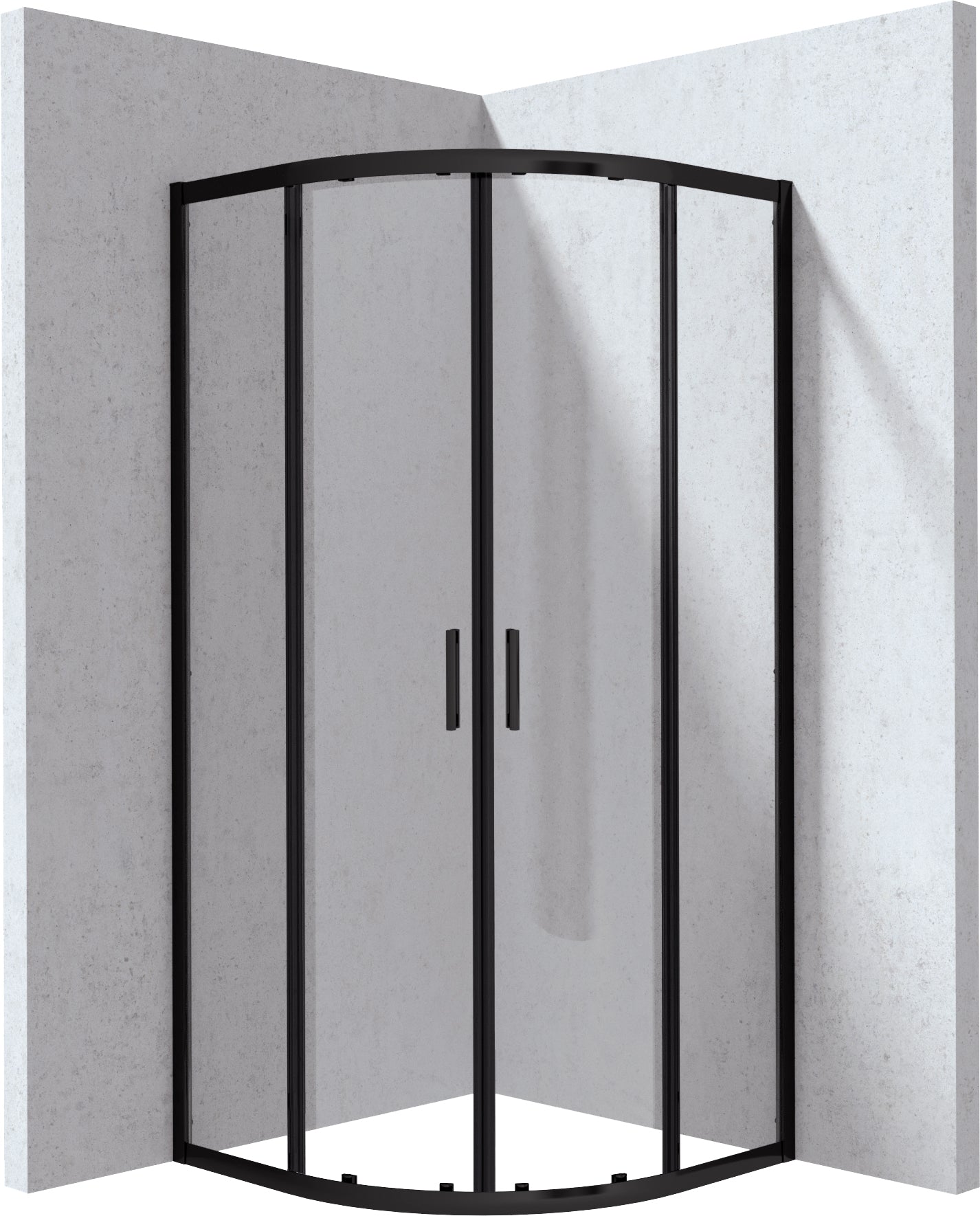Shower cabin, half round, 80x80 cm